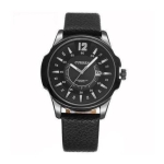8123 PU Leather Analog Watch - Black