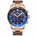 Naviforce Nf9147 RoseGold Stainless Steel Chronograph Watch - Blue & RoseGold