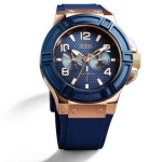 Blue Silicone strap analog watch