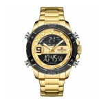 NAVIFORCE NF9146 Golden Stainless Steel Dual Time Wrist Watch