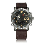 NF9095 - Coffee Leather Wrist Watch for Men