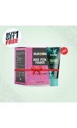 Rajkonna Rose Petal Powder (50gm) + Rajkonna Acne Fighting Facial Wash 15ml (Free)