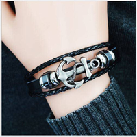 Leather Charm Bracelet for Boys