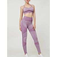 Antibacterial Sports Bra And Yoga Pants Set-Pink, Size: M