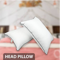 Premium Quality Fiber Head Pillow- High Loft- White & Black (18"x28")
