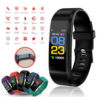 Smart Watch 115 Plus Fitness Tracker Blood Pressure Bluetooth Wristband Bracelet Heart Rate Monitor Smart Band