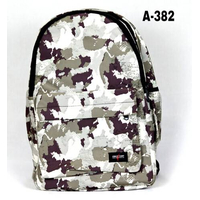 Stylish White Backpack- Army Print