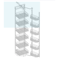 Large Six Layer Tall Unit (Left/Right) with Stainless Steel Wire Baskets