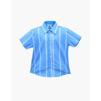 Sky Blue Cotton Shirt For Boys, Baby Dress Size: 9-12 months