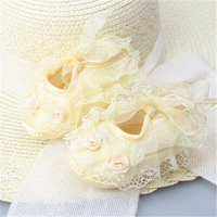 Infant Newborn Baby Girl Princess Non-Slip Lace Flower Shoes Baby Shoes