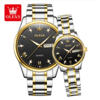 OLEVS Fashion Watches Couple Watch Stainless Steel Calendar Waterproof Business Quartz Watch For Men Women