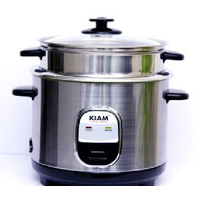 kiam Rice Cooker steel (double glass ss bati) straight 1.8L