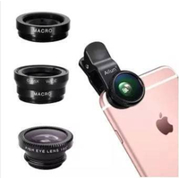 Universal Clip-on Lens With 3-in-1 Effect  Black