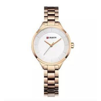 CURREN 9015 RoseGold Stainless Steel Watch For Women - White & RoseGold