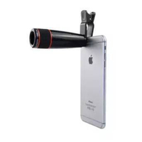 12x Zoom Optical Telescope Lens With Universal Clip - Black