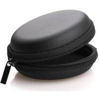 Black Earphone Pouch Multi Purpose Pocket Storage Case for Earphone