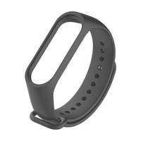 Silicone Wrist Strap For Mi Band 3 and 4 - Black