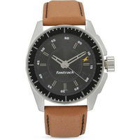 Fastrack Mens Leather Analog Watch- Brown and Black