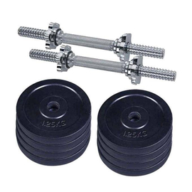 Combo Pack of Eight Pieces Dumbbell Set With Two Sticks - 10Kg