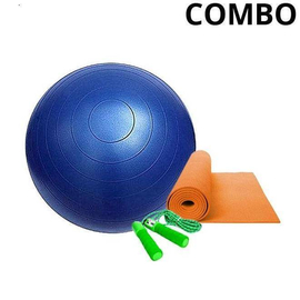 Combo of Yoga Ball Skipping Rope and Yoga Mat 6 mm