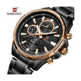 Naviforce NF9089 Stainless Steel Dual Time Watch