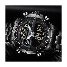 Naviforce NF9138 Stainless Steel Dual Time Watch, 4 image