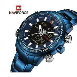 Naviforce NF9093 Stainless Steel Dual Time Watch