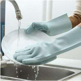 Silicone Dish Washing Kitchen Hand Gloves-Assh