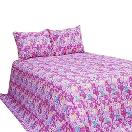 Cotton King Size Bed Sheet with Pillow Covers-Pink