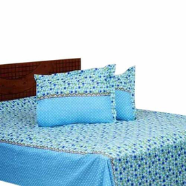 Cotton King Size Bed Sheet with Pillow Covers-Sky Blue