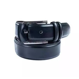 Black Leather Casual Belt for Men