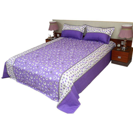 Floral Bed Sheet with Pillow Covers-Purple