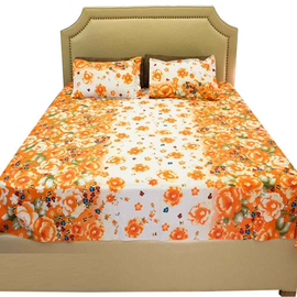Floral Bed Sheet with Pillow Covers