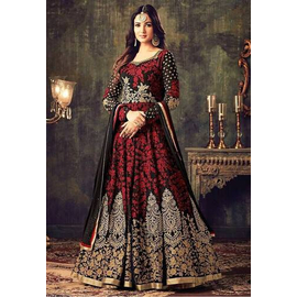 Unstiched Maroon Georgette Gown For Women