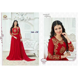 Unstiched Red Georgette Gown For Women
