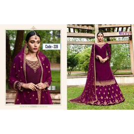 Unstiched  Purple Georgette Gown For Women