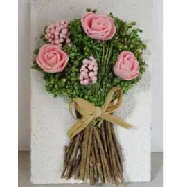 Roses On Sand Stone Pict Frame (S/BB01) 10X5X15CM H