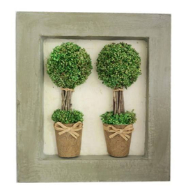 Two  Sg Hf Topiary In Pict Frame (BB/FRAM5) 27.5X5.5X30CM H