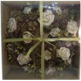 French Rose Wreath In Gift Box (CW/25) 37X37X9CM H