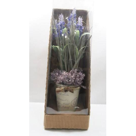 Lavender & Garden Roses In P/S Planter (PR/PS02) 10X10X32CM H