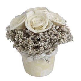 Shola Roses W/Glitter In Rnd Planter (PP13/PR/6) 15X15X16CM H