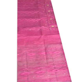 Pink Dhakai Jamdani Saree For Women