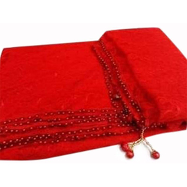 Dark Red Soft Net Saree For Women