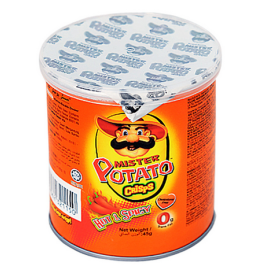 Mister Potato Crisps Hot & Spicy 45g Can