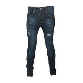 Gents Scratched Cotton Jeans Pants-Dark Blue