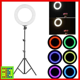 10" RGB LED Soft Ring Light with Tripod Stand for Photography Makeup YouTube Video Shooting Selfie
