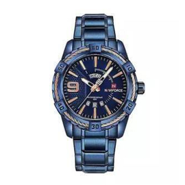 Naviforce NF9117 - Royal Blue Stainless Steel Analog Watch