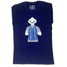 Blue Cotton T-Shirt For Men
