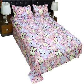 Floral King Size Bed Sheet-Multicolor