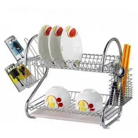 2 Layer Dish Drainer - Silver